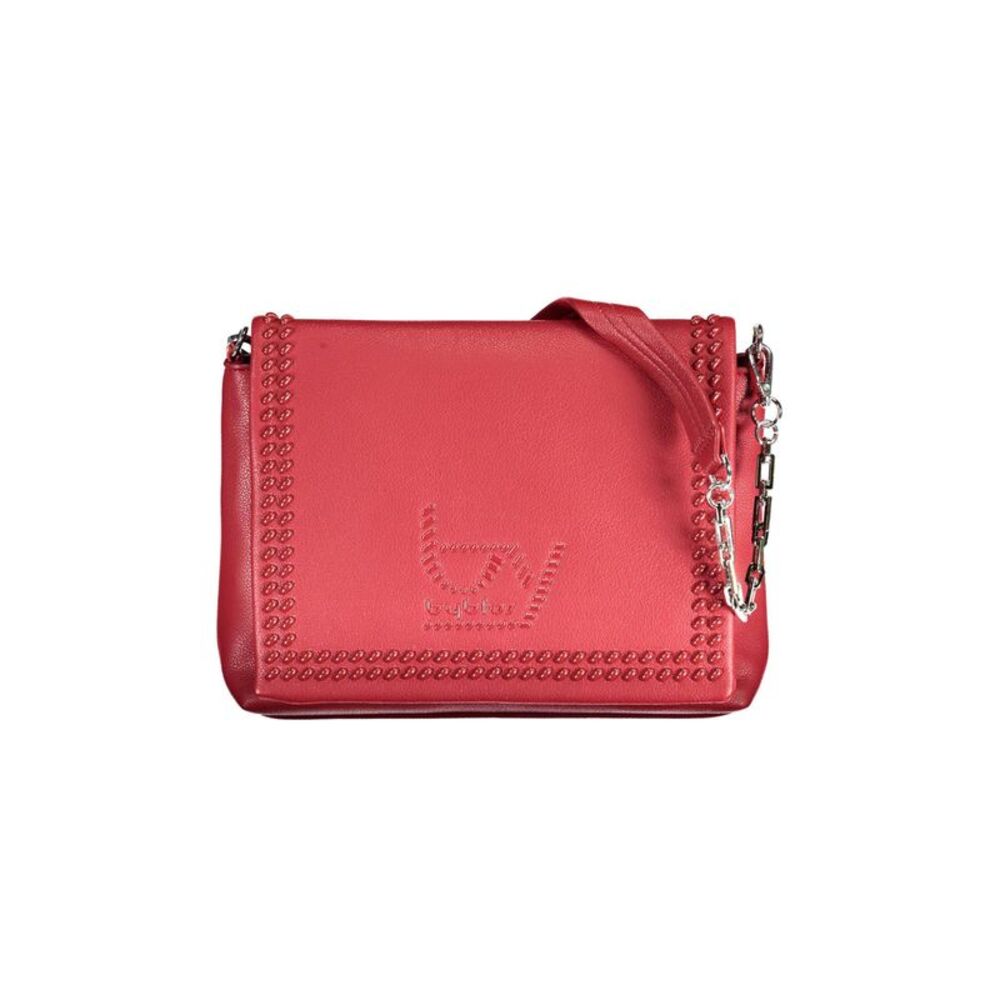 BYBLOS Red Leather Shoulder Bag BY17108 Women Pink Handbags